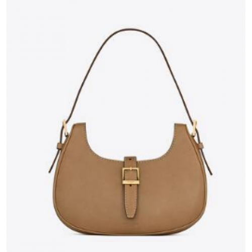 Yves Saint Laurent BORSA HOBO LE FERMOIR IN PELLE LUCIDA 6726152 MARRONE ORO