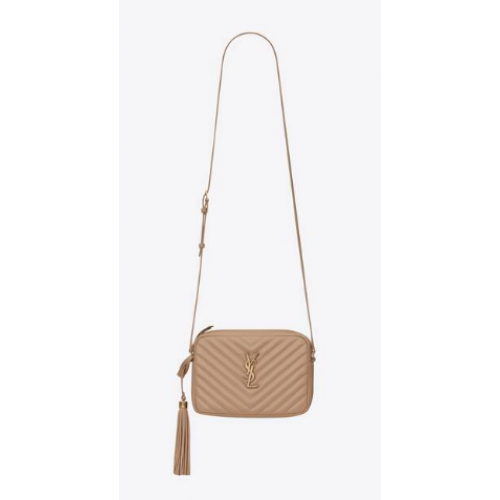 Yves Saint Laurent LOU CAMERA BAG IN PELLE TRAPUNTATA 81000 BEIGE SCURO