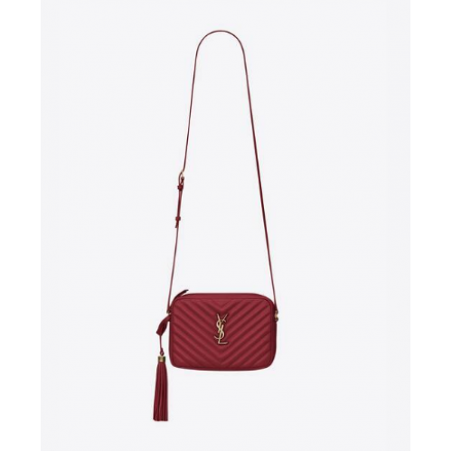 Yves Saint Laurent LOU CAMERA BAG IN PELLE TRAPUNTATA 81000 ROUGE OPYUM