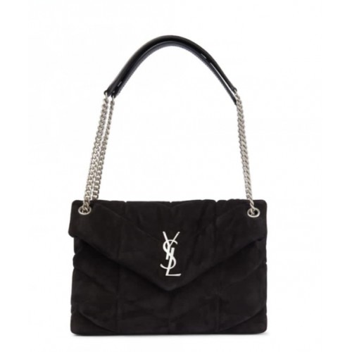 Yves Saint Laurent BORSA PUFFER LOULOU CAMOSCIO Y577476 Nero