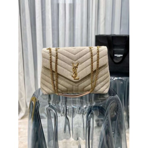 Yves Saint Laurent LOULOU PICCOLO IN LINO Y587216 TRAPUNTATO