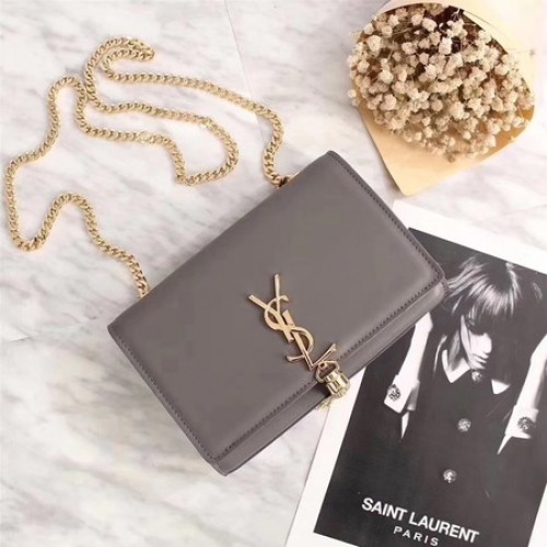 Borsa a tracolla a tracolla in pelle Yves Saint Laurent Y311227 grigia