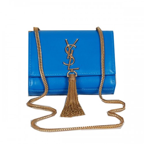 Yves Saint Laurent MINI Monogramme Borsa a tracolla a tracolla blu