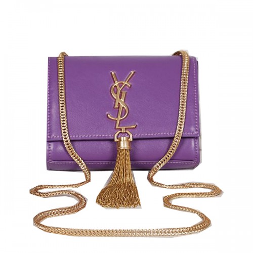 Yves Saint Laurent MINI Monogramme Borsa a tracolla a tracolla viola