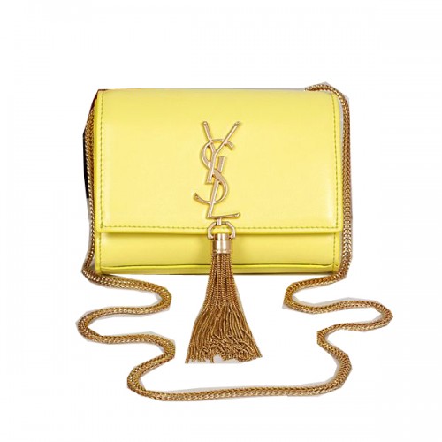 Yves Saint Laurent MINI Monogramme Borsa a tracolla a tracolla gialla