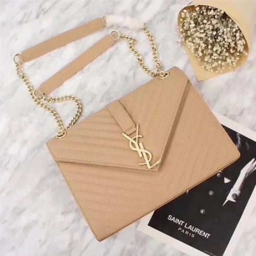 Yves Saint Laurent MONOGRAM Cannage Patterns Borsa a tracolla 26588 Albicocca