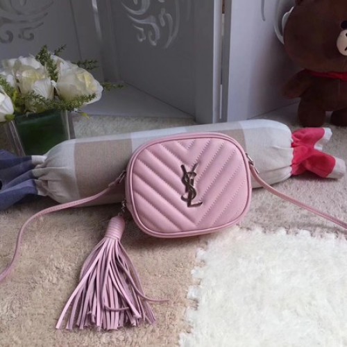 Yves Saint Laurent Monogram Borsa in Pelle Y5804 Rosa