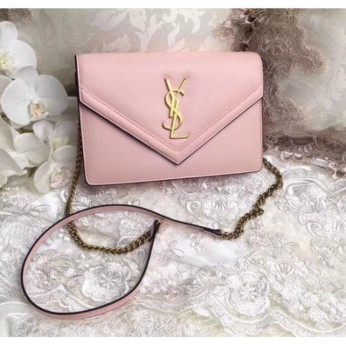 Borsa a tracolla Yves Saint Laurent Monogramme in pelle di vitello 2569 rosa