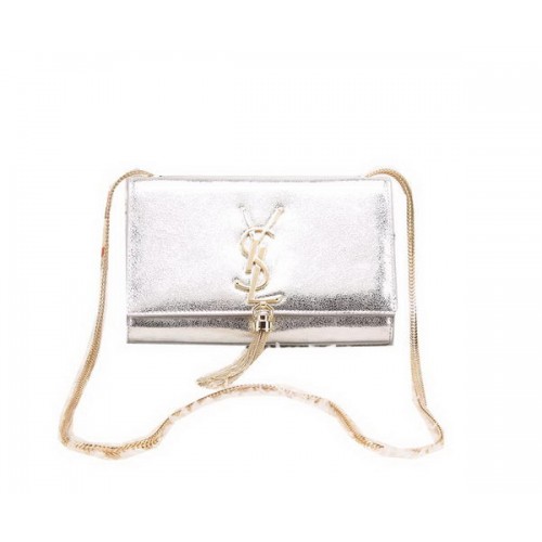 Borsa a tracolla a tracolla Monogramme Yves Saint Laurent argento