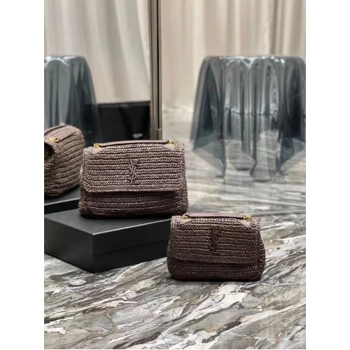 Borsa Yves Saint Laurent Niki Weave Y30261 marrone scuro