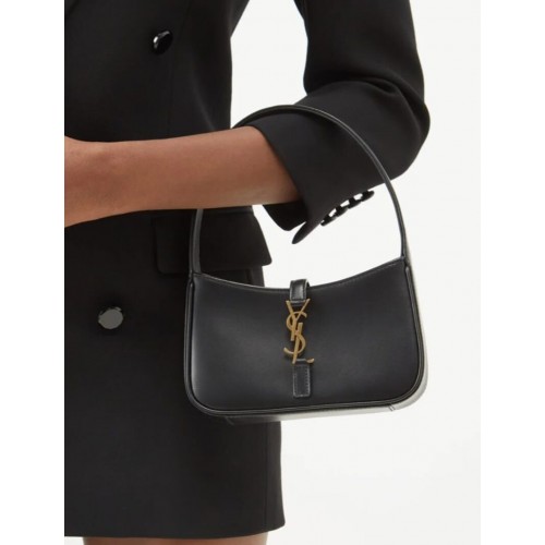 Mini borsa a tracolla Yves Saint Laurent in pelle originale LE5A7 nera