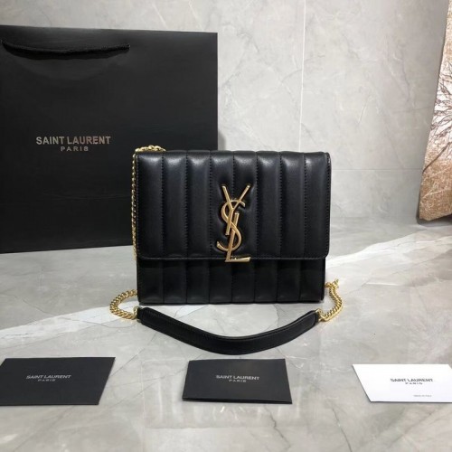 Borsa a tracolla in pelle di pecora originale Yves Saint Laurent Y554125 nera