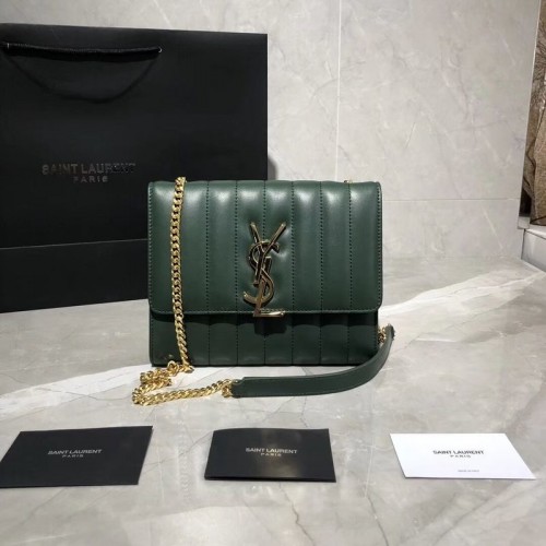 Borsa a tracolla in pelle di pecora originale Yves Saint Laurent Y554125 verde
