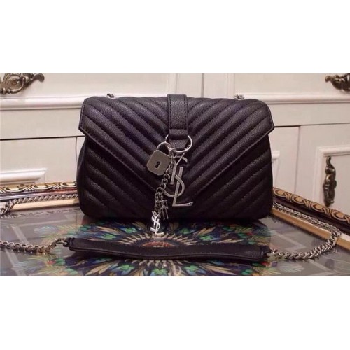 Borsa Yves Saint Laurent piccola classica con patta Monogramme Y20167 nera