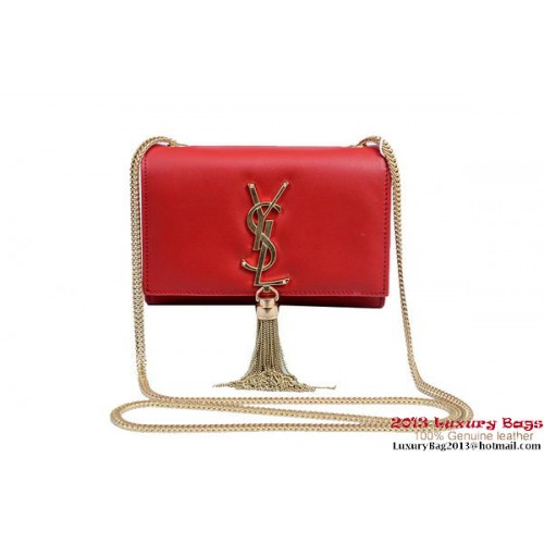 Borsa a tracolla a tracolla piccola con monogramma Yves Saint Laurent 1834B rossa