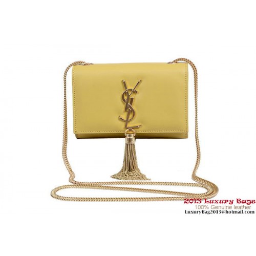 Borsa a tracolla a tracolla piccola con monogramma Yves Saint Laurent 1834B gialla