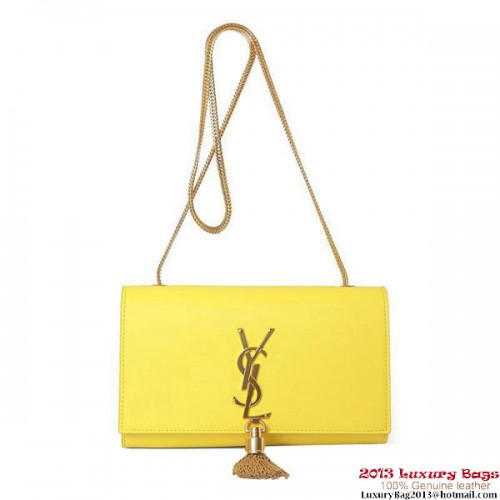 Borsa a tracolla a tracolla piccola con monogramma Yves Saint Laurent 5475 limone