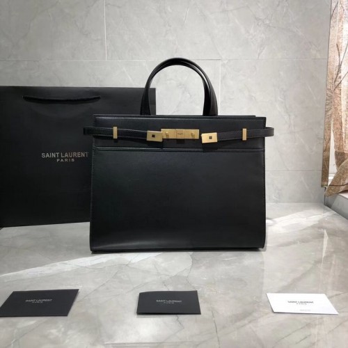 Borsa Yves Saint Laurent con manico superiore in pelle originale Y568702 nera