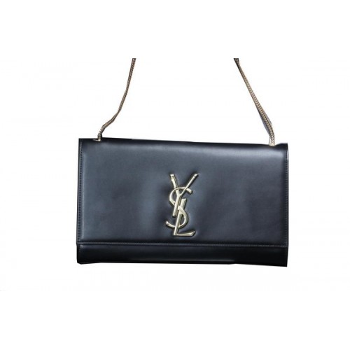 Borsa a tracolla Yves Saint Laurent mini Monogram in pelle liscia Y009 nera