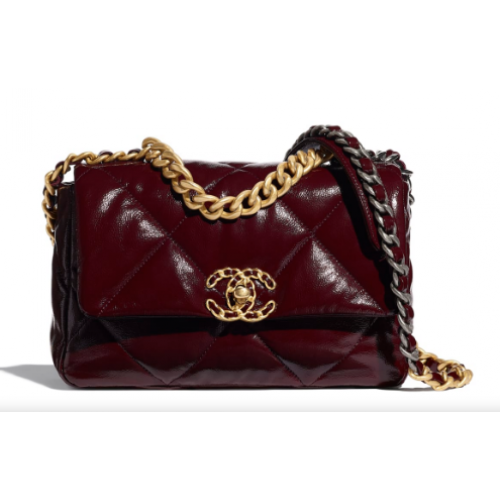 borsa con patta chanel 19 AS1160 Borgogna