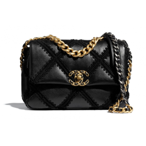 borsa con patta chanel 19 AS1160 nera