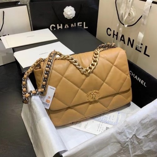 borsa chanel 19 grande con patta AS1162 albicocca