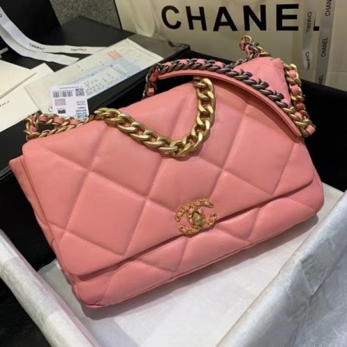 borsa chanel 19 grande con patta AS1162 rosa