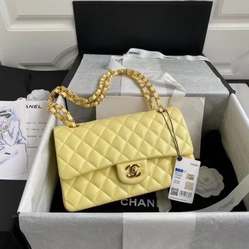 borsa classica chanel Pelle di agnello oro Metallo A01112 giallo