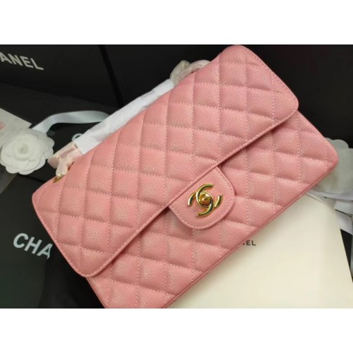 borsa con patta chanel Pelle di vitello grana iridescente e tono oro AS1112 rosa