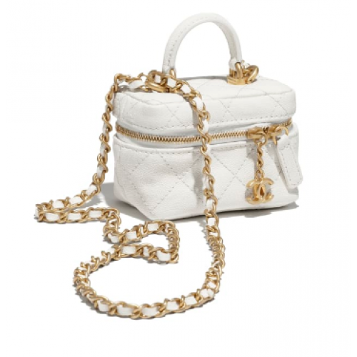 chanel vanity piccolo con catena AP2194 bianco