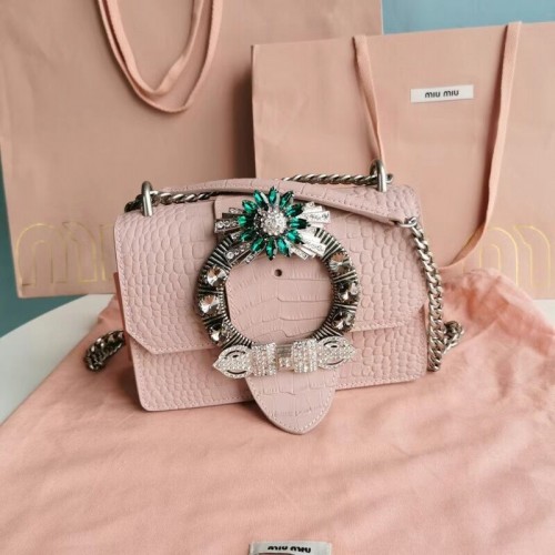 miu miu Borsa a tracolla mini in pelle Nappa Matelasse 5ED084 rosa
