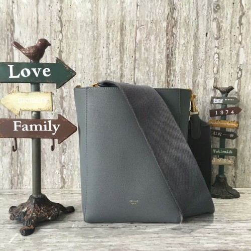 Celine Cabas Phantom Borse Lichee Modello Pelle 77426 Grigio