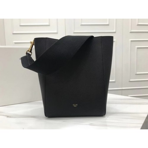Borse Celine Cabas Phantom Pelle di vitello originale 3370 nera