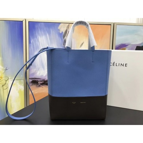 Celine Cabas Phantom Borse in pelle originale C3365 blu e nero
