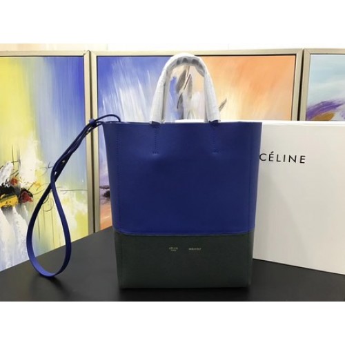 Celine Cabas Phantom Borse in pelle originale C3365 blu e verde