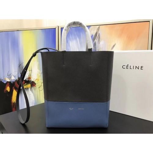 Celine Cabas Phantom Borse in pelle originale C3365 grigio e blu