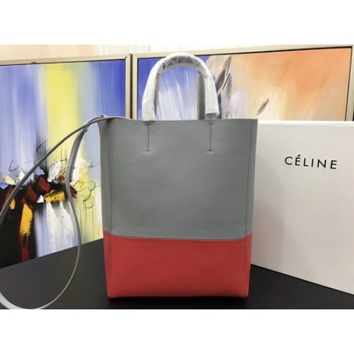 Celine Cabas Phantom Borse in pelle originale C3365 grigio e rosso