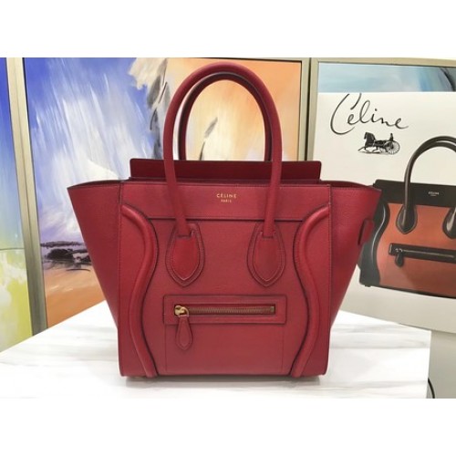 Celine Bagagli Micro Tote Bag Pelle originale CLY33081M Rosso