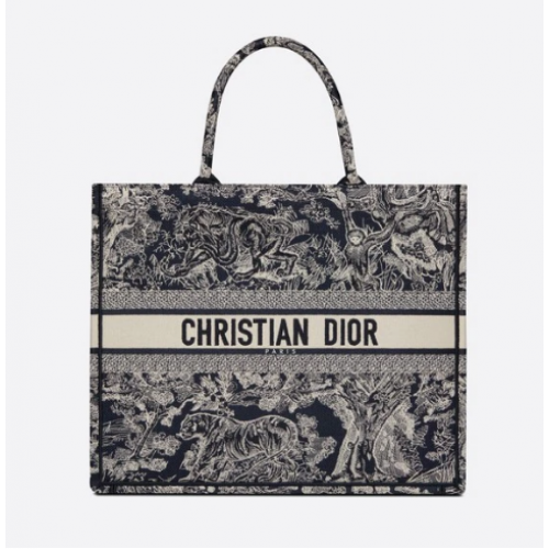BORSA A LIBRO DIOR Blu Toile de Jouy Ricamo inverso M1286ZR