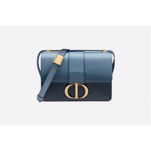 BORSA DIOR 30 MONTAIGNE Pelle di vitello sfumata blu indaco M9203U