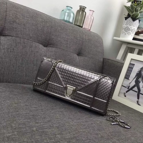 Mini borsa a tracolla Dior Original in pelle di vacchetta 3780 Grigio argento