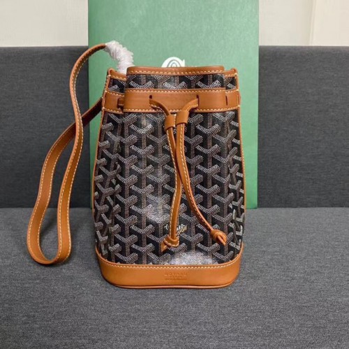 Borsa Goyard petit flot con coulisse G6959 nero&marrone