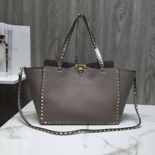 Borsa grande VALENTINO Rockstud 0973 grigia