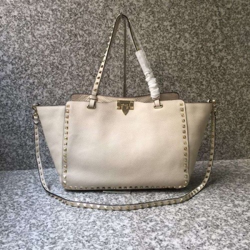 Borsa grande VALENTINO Rockstud 0973 bianca
