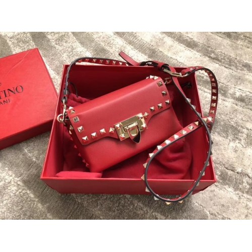Borsa a tracolla VALENTINO Rockstud in pelle 04235 rossa