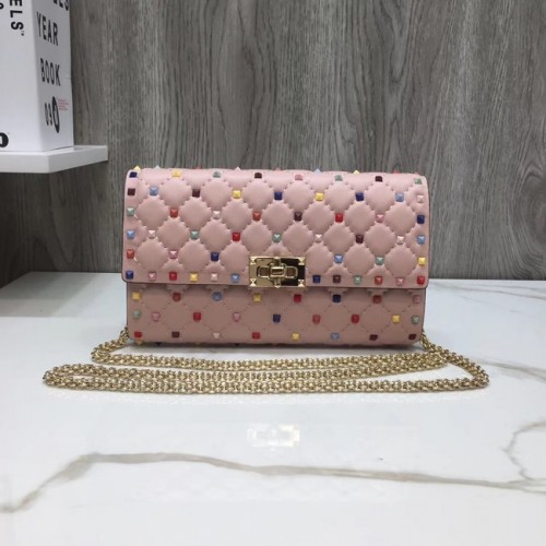 Borsa a tracolla VALENTINO Rockstud in pelle trapuntata 72610 rosa