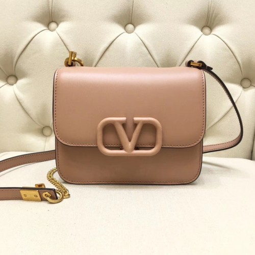 VALENTINO VLOCK Borsa a tracolla originale in pelle 0906 rosa chiaro